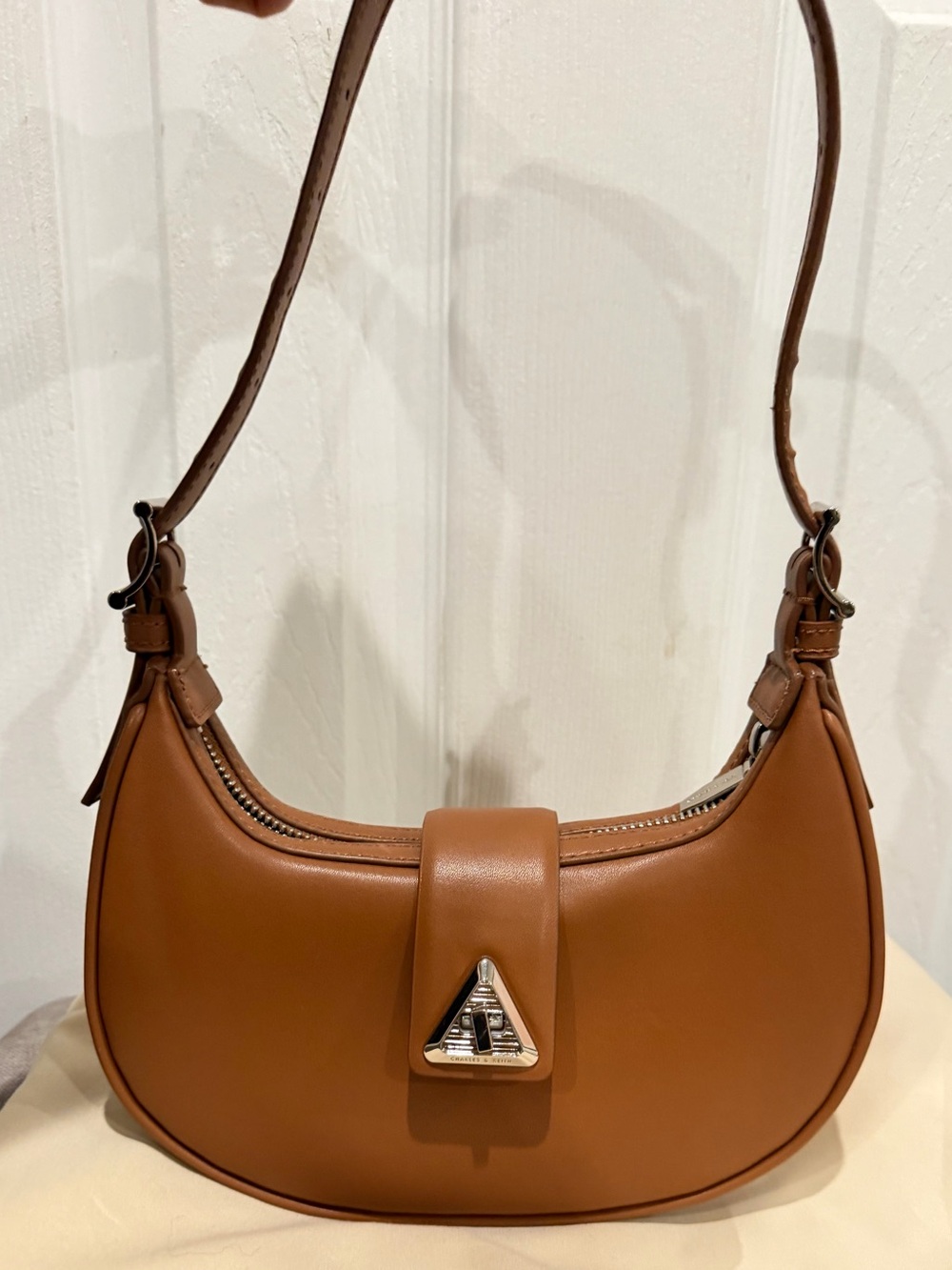 Charles and Keith Trice Belted Shoulder Bag - Brown